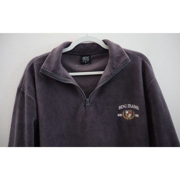 BDG Urban Outfitters Men's Sz S Purple Crest 1/4 Zip Fleece Mock Neck Pullover - Picture 3 of 7